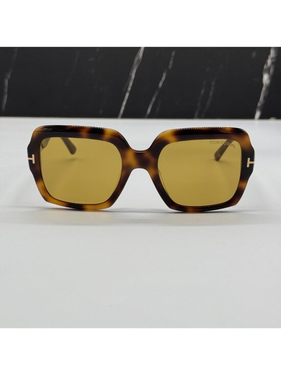 NEW TOM FORD KAYA TF1082 53E HAVANA/YELLOW WOMEN SQUARE SUNGLASSES FT1082 main image 6
